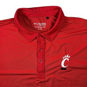 University Of Cincinnati Bearcats Polo Men’s XL Columbia Golf Red Logo Y2K
